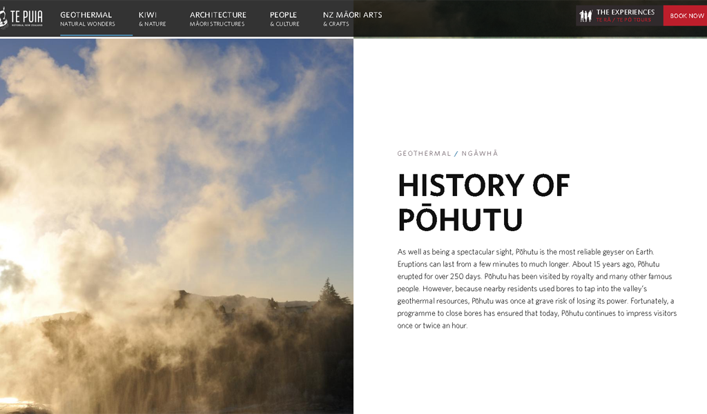 Te Puia - Geothermal history