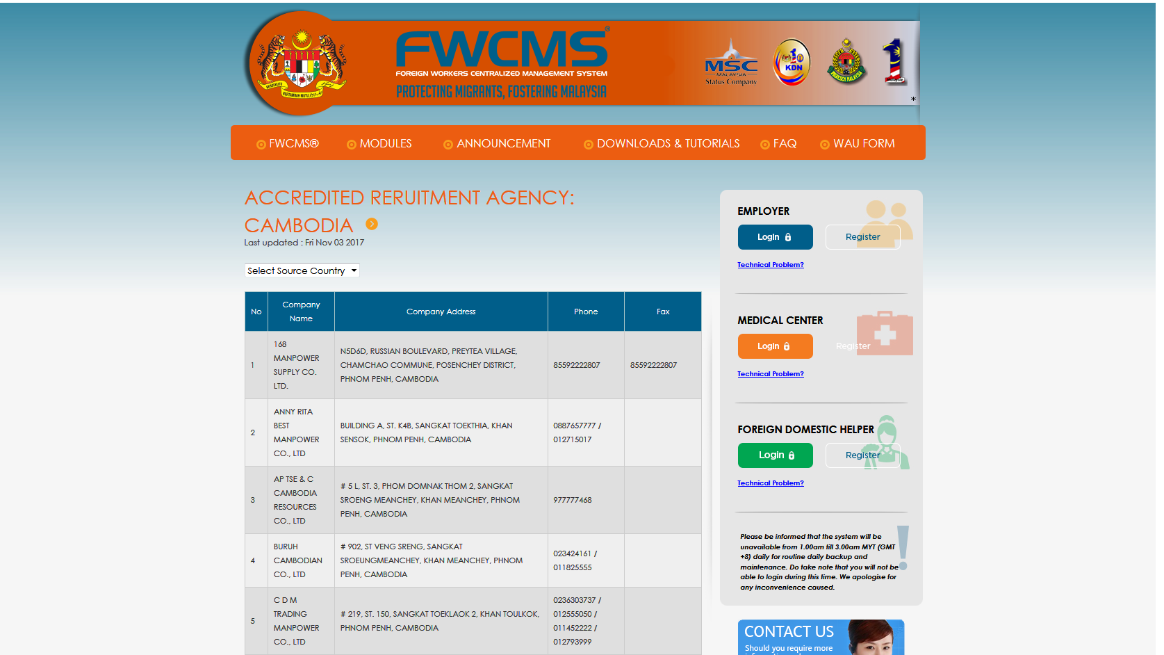 FWCMS - Recruitment agencies