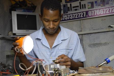 Village Electrician Using Solar Product